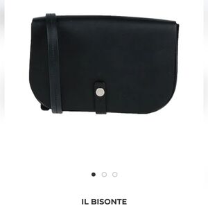 Black Crossbody Bag with Compact Design and Textured Fabric